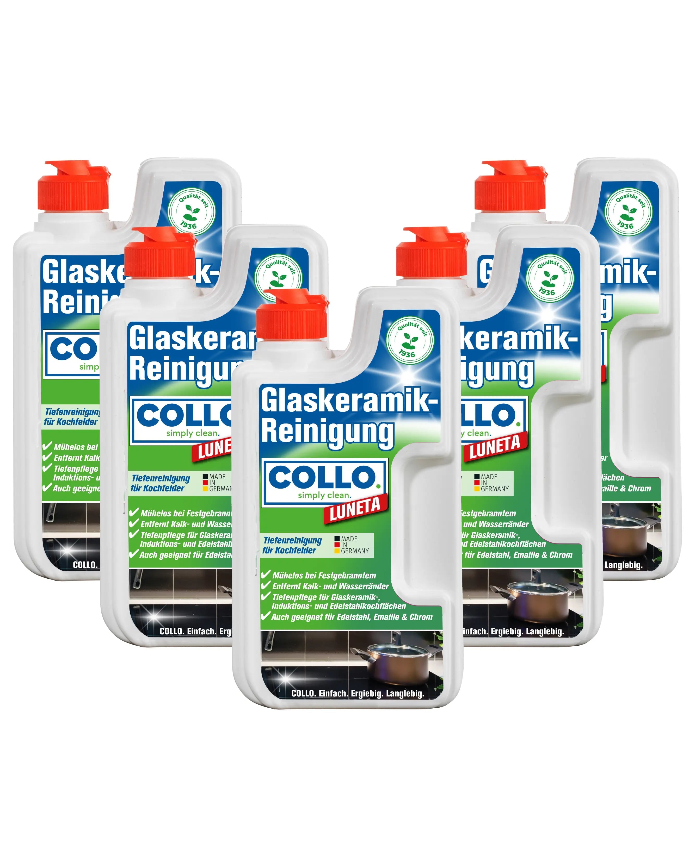 Vorteilsset: 5x Luneta - Glaskeramikreiniger und Ceranfeldreiniger | Edelstahlpflege - 0065.5 - COLLO. simply clean.